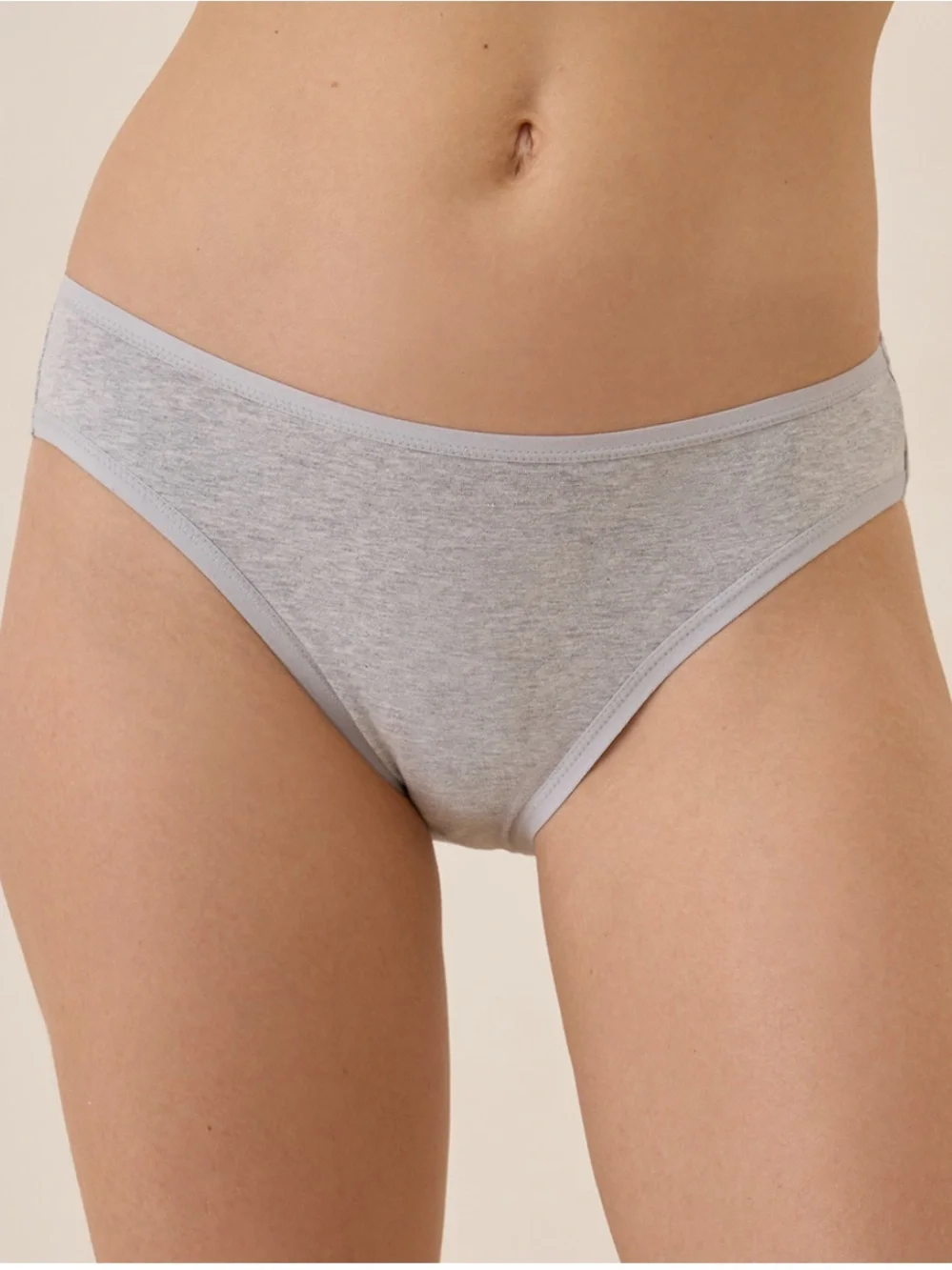 NWT! Pact Organic Everyday Classic Fit Bikini Heather Gray Cotton Bikini